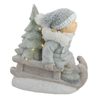 Northlight 15-in. Lighted Girl & Sled Christmas Table Top Decor