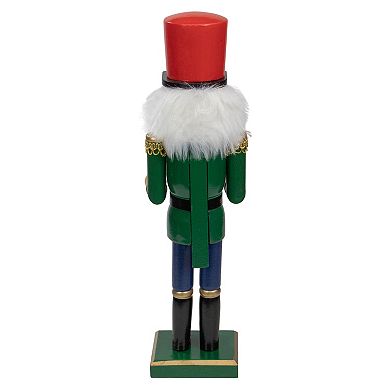 Northlight 14" Green and Red Traditional Standing Drummer Christmas Nutcracker