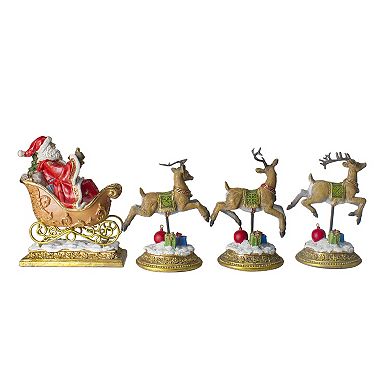 Northlight Santa and Reindeer 4-Pack Christmas Stocking Holders Set
