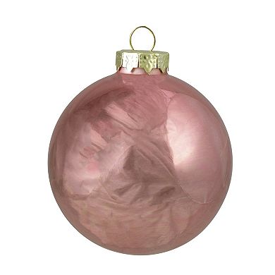 Northlight Mauve Pink 2-Finish Glass Ball Christmas Ornament 4-piece Set