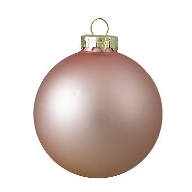 Northlight Mauve Pink 2-Finish Glass Ball Christmas Ornament 4-piece Set