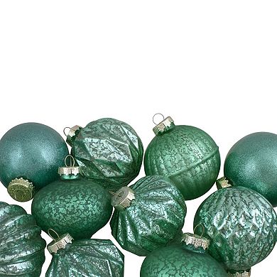 Northlight Seasonal Green Finial & Glass Ball Christmas Ornaments 12-piece Set