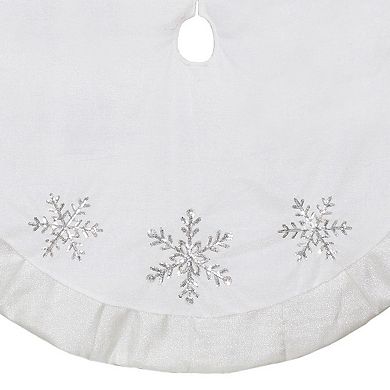 Northlight Embroidered Sequin Snowflakes Christmas Tree Skirt