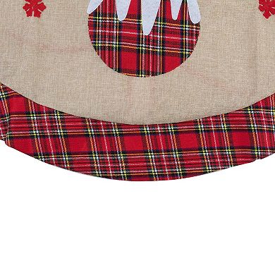 Northlight Christmas Puddings Plaid Christmas Tree Skirt