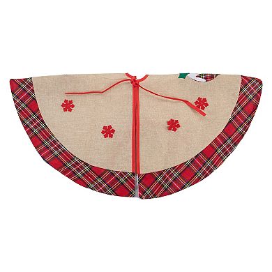 Northlight Christmas Puddings Plaid Christmas Tree Skirt