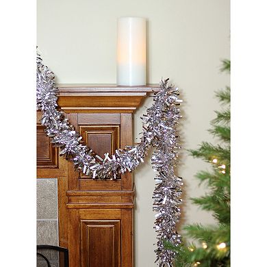 Northlight 50-Foot Shiny Silver Wide-Cut Unlit Christmas Tinsel Garland
