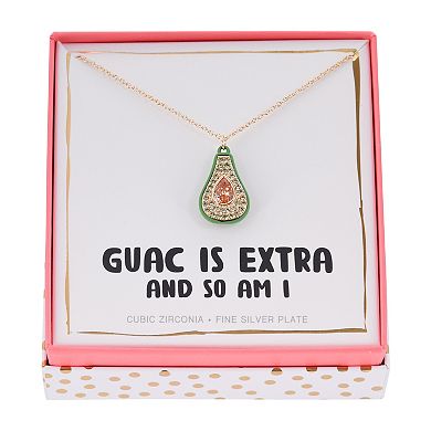 Cubic Zirconia Avocado Pendant Necklace