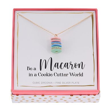 Gold Tone Macaron Stack Pendant Necklace