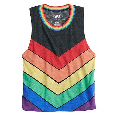 Juniors' SO® Pride Muscle Tank Top