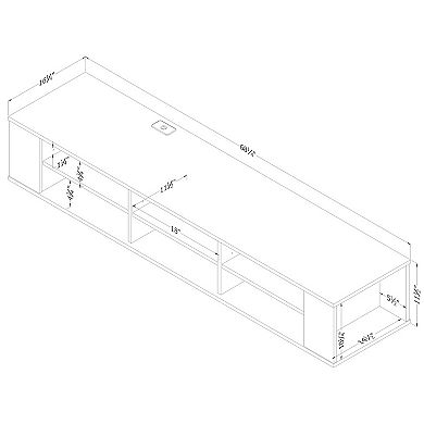 South Shore City Life Wide Wall-Mounted Console