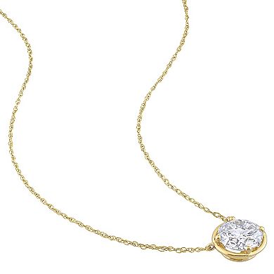 Stella Grace 10k Gold 2 Carat T.W. Lab-Created Moissanite Circular Pendant Necklace