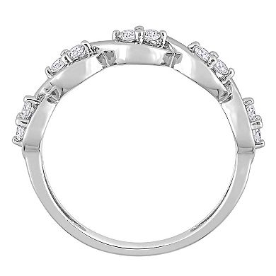 Stella Grace Sterling Silver 1/4 Carat T.W. Lab-Created Moissanite Anniversary Ring