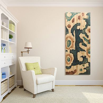 Ocean Ikat A Arte de Legno Digital Print on Solid Wood Wall Art