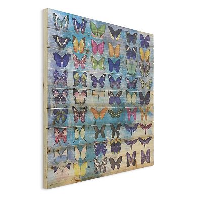 Butterflies Arte de Legno Digital Print on Solid Wood Wall Art