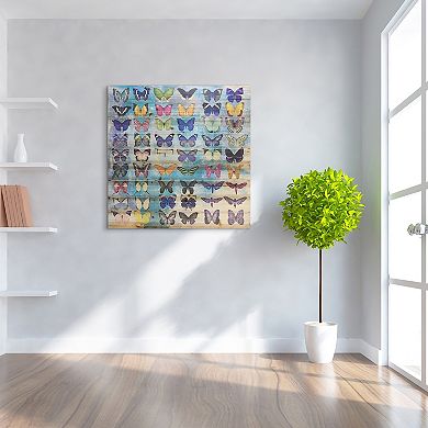 Butterflies Arte de Legno Digital Print on Solid Wood Wall Art