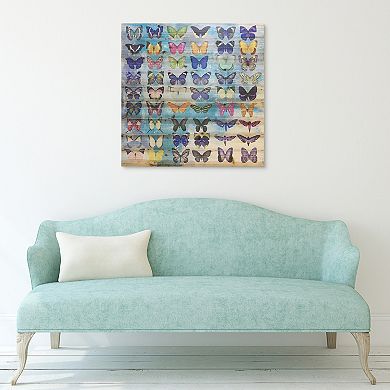 Butterflies Arte de Legno Digital Print on Solid Wood Wall Art