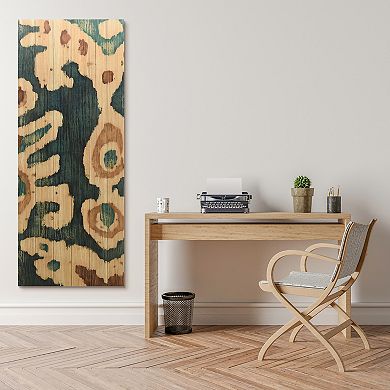 Ocean Ikat B Arte de Legno Digital Print on Solid Wood Wall Art