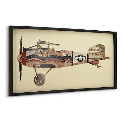 Antique Biplane 3 Collage Framed Graphic Wall Art