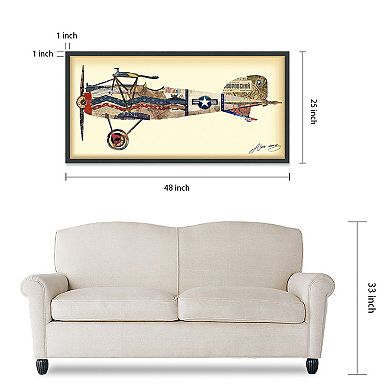 Antique Biplane 3 Collage Framed Graphic Wall Art