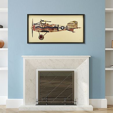 Antique Biplane 3 Collage Framed Graphic Wall Art