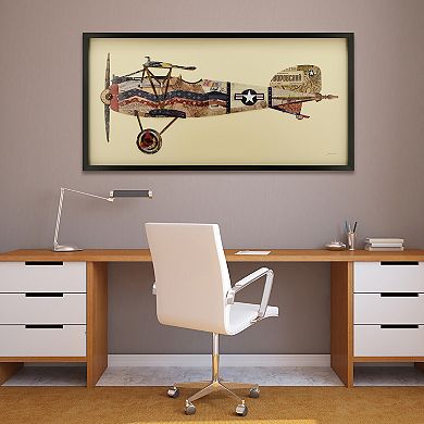 Antique Biplane 3 Collage Framed Graphic Wall Art