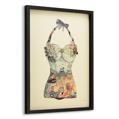 California Beach Collage Framed Graphic Wall Art