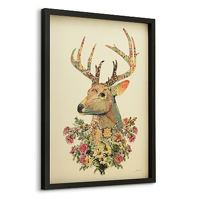 Mrs. Deer Collage Framed Graphic Wall Art