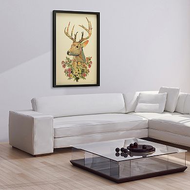 Mrs. Deer Collage Framed Graphic Wall Art