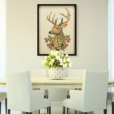 Mrs. Deer Collage Framed Graphic Wall Art