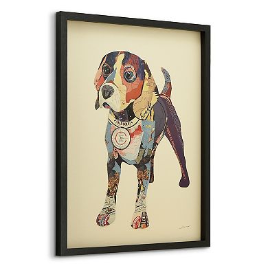 Beagle Collage Framed Graphic Wall Art