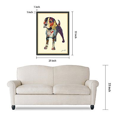 Beagle Collage Framed Graphic Wall Art