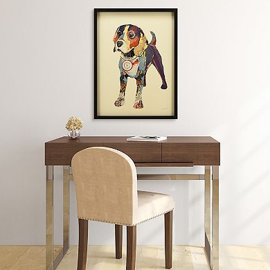 Beagle Collage Framed Graphic Wall Art