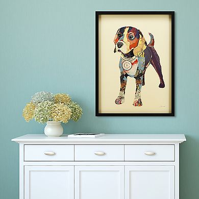 Beagle Collage Framed Graphic Wall Art