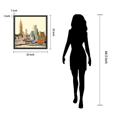 New York City Skyline Collage Framed Graphic Wall Art