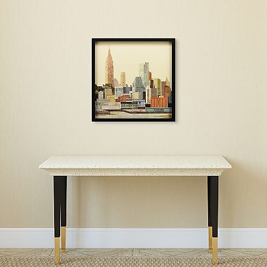 New York City Skyline Collage Framed Graphic Wall Art