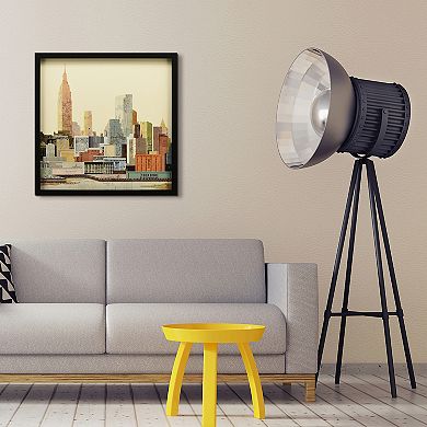 New York City Skyline Collage Framed Graphic Wall Art