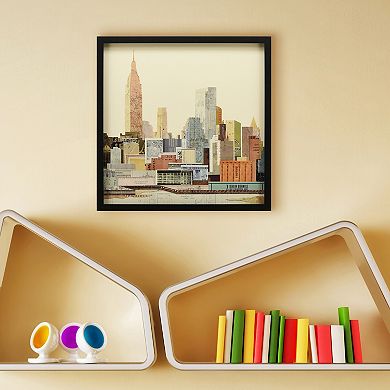 New York City Skyline Collage Framed Graphic Wall Art