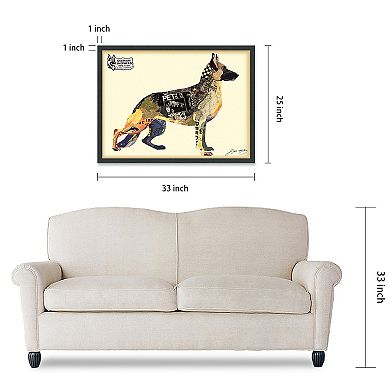 German Shepherd Collage Framed Graphic Wall Art