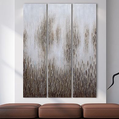 Dreamy Field Textured Metallic Wall Art 3-piece Set