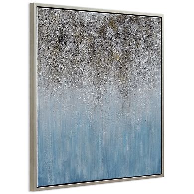 Blue Shadow Textured Metallic Wall Art