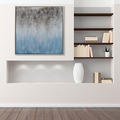 Blue Shadow Textured Metallic Wall Art