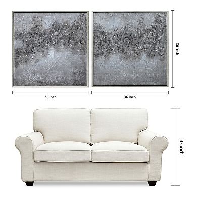 Fog Textured Metallic Wall Art 2-piece Set