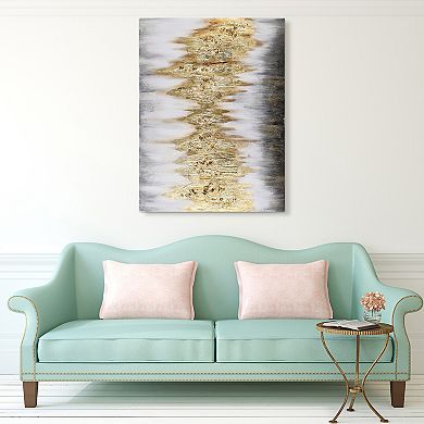 Gold Finish Frequency Textured Metallic Wall Art