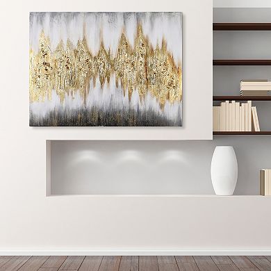 Gold Finish Frequency Textured Metallic Wall Art