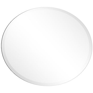 Frameless beveled Oval Wall Mirror