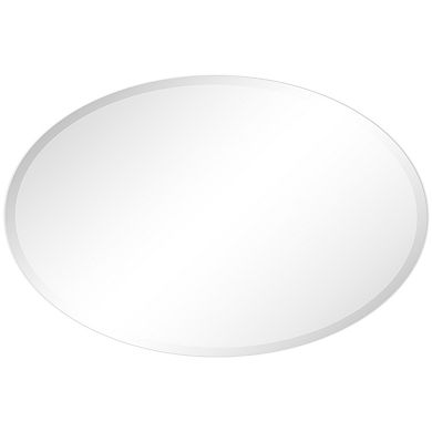 Frameless beveled Oval Wall Mirror