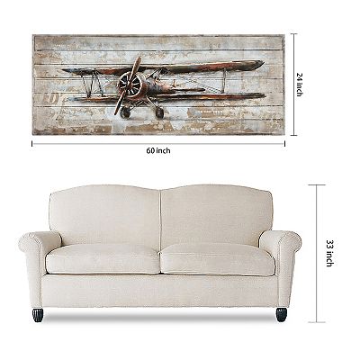 Model airplane Iron Wooden Wall Art