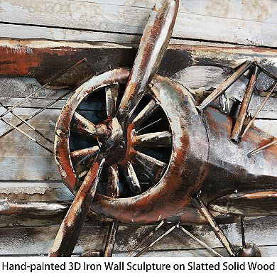 Model airplane Iron Wooden Wall Art