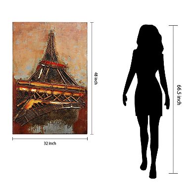 Eiffel Tower 1 Mixed Media Iron Dimensional Wall Art
