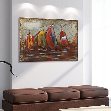 The Regatta 1 Mixed Media Iron Dimensional Wall Art